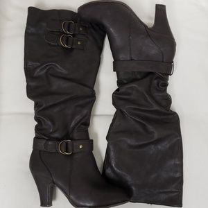 Pleather rider boots